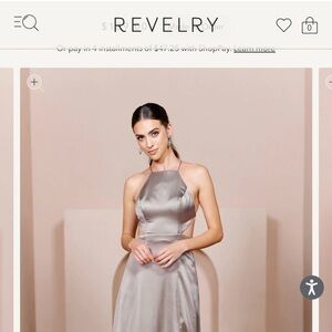 Revelry HAVEN bridesmaid dress TAUPE size 6 satin